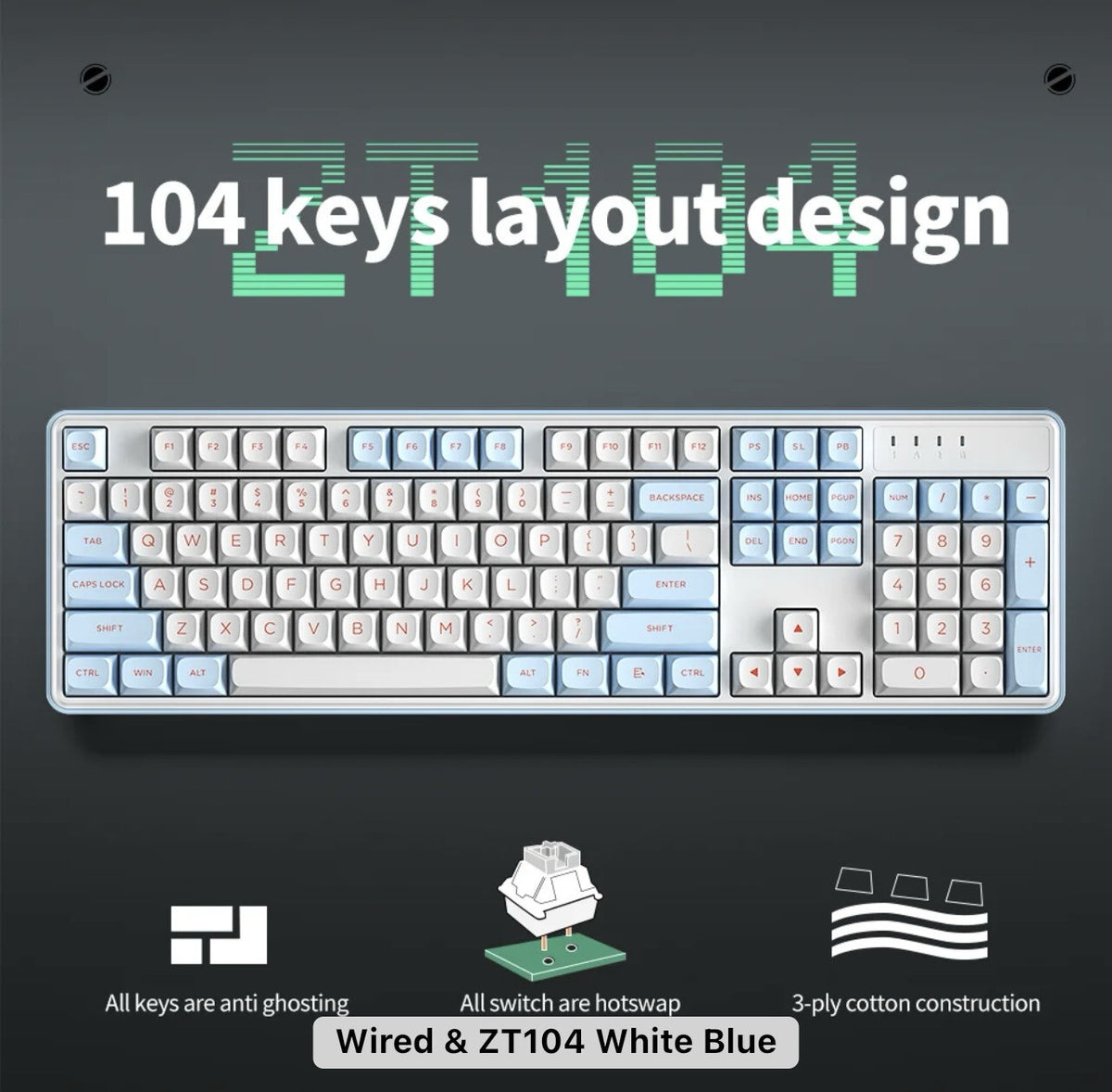 ZT104 (White & Blue)